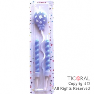 VELA GLOBO CELESTE x 3 UNIDADES